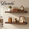 Levede Floating Shelf Wall Mounted Storage Modern Easy Assembly 2 PCS Brown