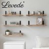 Levede Floating Shelves Wood Wall Mounted Shelf Rustic Set of 5 Light Brown