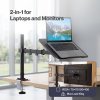 Levede Laptop Desk For? Adjustable Riser With Rotatable Monitor Mount Black