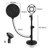 Levede Desktop Microphone Stand Adjustable Mic Clip Desk Pop Filter Shock Mount
