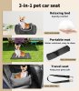 Skylos Pet Car Booster Seat Travel Bed Velvet in Grey Colour