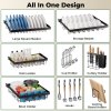 Toque Over Sink Dish Drying Rack 2 Tier Adjustable Drainer Rack Space Saving