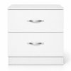 Levede Bedside Table With 2 Drawer Metal Handles Runners White Bedroom Cabinet