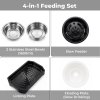 Skylos Raised Dog Bowl 4-Height Adjustable Feeding Station Full Set 1600ml Black