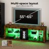 Levede TV Unit Cabinet Stand LED Storage Height Adjustable Living Room Wood RGB