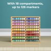 Levede Marker Pen Storage Bamboo 18 Compartment Desk Organiser Craft Stationary