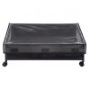 Levede Under Bed Storage Box with Lid Wheels,48L ,Metal Frame,Black