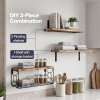 Levede Wood Floating Shelves 3 Tier Bathroom Wall Shelves with Storage Basket