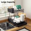 TOQUE Kitchen Dish Drainer Rack Extendable