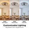 Emitto Ceiling Fan with Lights Remote Modern LED Dimmable Quiet 6 Speeds Black