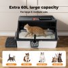 Skylos Cat Litter Box Stainless Steel Large Enclosed Toilet Tray Anti-Splashing