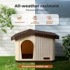 Skylos Plastic Dog House Pet Kennel Shelter for Small Medium Dogs Indoor Outdoor