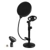 Levede Desktop Microphone Stand Adjustable Mic Clip Desk Pop Filter Shock Mount