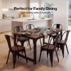 Levede Dining Table 4-6 Seater Retro Kitchen Adjustable Foot for Home Walnut