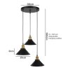 Emitto Pendant Light 3 Lights Height Adjustable Vintage Ceiling Light Black