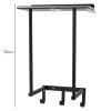 Levede Towel Rack Wall Mounted Shelf Bathroom Storage Holder with Hooks Black