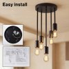 Emitto Ceiling Lights 5 Lights Flush Fitting Pendant Lamp E27 Base Black