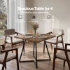 Levede dining table square dining table 80cm 25mm metal frame MDF Walnut