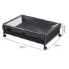 Levede Under Bed Storage Box with Lid Wheels,48L ,Metal Frame,Black