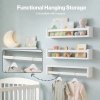 Levede Nursery Book Shelves Kids Wall Floating Shelf White Solid Wood 3 Pack