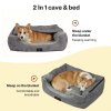 Skylos Large Dog Bed Pet Cave Bed Article Fleece Soft Washable Removable Blanket