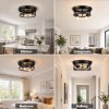 Emitto Ceiling Lights E27 Metal Cage Adjustable Heads Kitchen Fixture Black