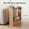Levede Side Table Slim Storage Magazine Rack Sofa End Table Small Space Oak