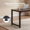 Levede Dining Table 4-6 Seater Retro Kitchen Adjustable Foot for Home Walnut