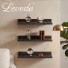 Levede Floating Shelves Set of 3 Wooden Wall Mounted Shelves Storage Black