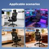 Office Computer Chair Mesh Ergonomic Lumbar Support Swivel with Armrest Headrest