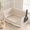 Skylos Rabbit Litter Tray Drawer Box Easy-Clean Secure for Indoor Cage Use Brown