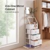 Levede Chest Of Drawers Mirror Dressing Table Vertical Storage Bedroom White