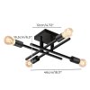 EMITTO Semi Flush Mount Ceiling Light Fixture Matte Black 4 Light E27 Socket