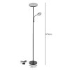 Emitto Modern Floor Lamp 2-in-1 Adjustable Reading Light Remote Control Timer