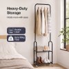Levede Clothes Rack Heavy Duty Garment Rack 2 Shelf Locking Wheels Bedroom Black