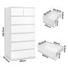 Levede Tall Chest of Drawers White Storage Cabinet for Bedroom Hallway Home