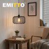 Emitto Industrial Ceiling Pendant Light Shade Black Metal Cage Lamp Shade 28.5cm