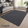 Marlow Rugs Living Room? Faux Wool Carpet Rebound Foam Non Slip Washable Grey