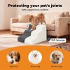Skylos 2-in-1 Dog Steps for Bed,Adjustable 3-Steps High Density Foam Dog Ramp for Sofa