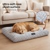 SKYLOS Large Dog Bed Plush Soft Rose Velvet Non-Slip Pet Crate Keneel Mat 4XL