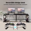 Levede L-Shaped Gaming Desk Computer Table with RGB Lights Power Outlets 132.5CM
