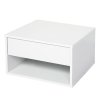 Levede Bedside Table Floating Set of 2 Wall Mounted Drawer Open Shelf White