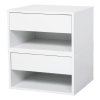 Levede Bedside Table Floating Set of 2 Wall Mounted Drawer Open Shelf White