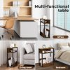 Levede 40x18x55cm Side Table with Storage Shelf Metal Frame