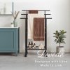 Levede Towel Rail Metal Rack With Basket 3-Tier Storage Anti-Slip Foot Black