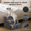 Skylos Dog Steps Pet Stairs Ramp 3 Step for High Bed Sofa Memory Foam Washable