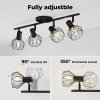 EMITTO LED Spot Ceiling Light 4-Way Adjustable Vintage Black Metal E14 Fixture