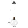 Emitto 2PCS Ceiling Pendant Light Industrial Glass LampShade Adjustable Cable
