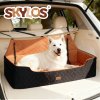 Skylos Dog Booster Car Seat Travel Carrier Bed Basket for Pet up to 100lbs Brown
