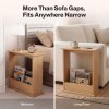 Levede Side Table Slim Storage Magazine Rack Sofa End Table Small Space Oak